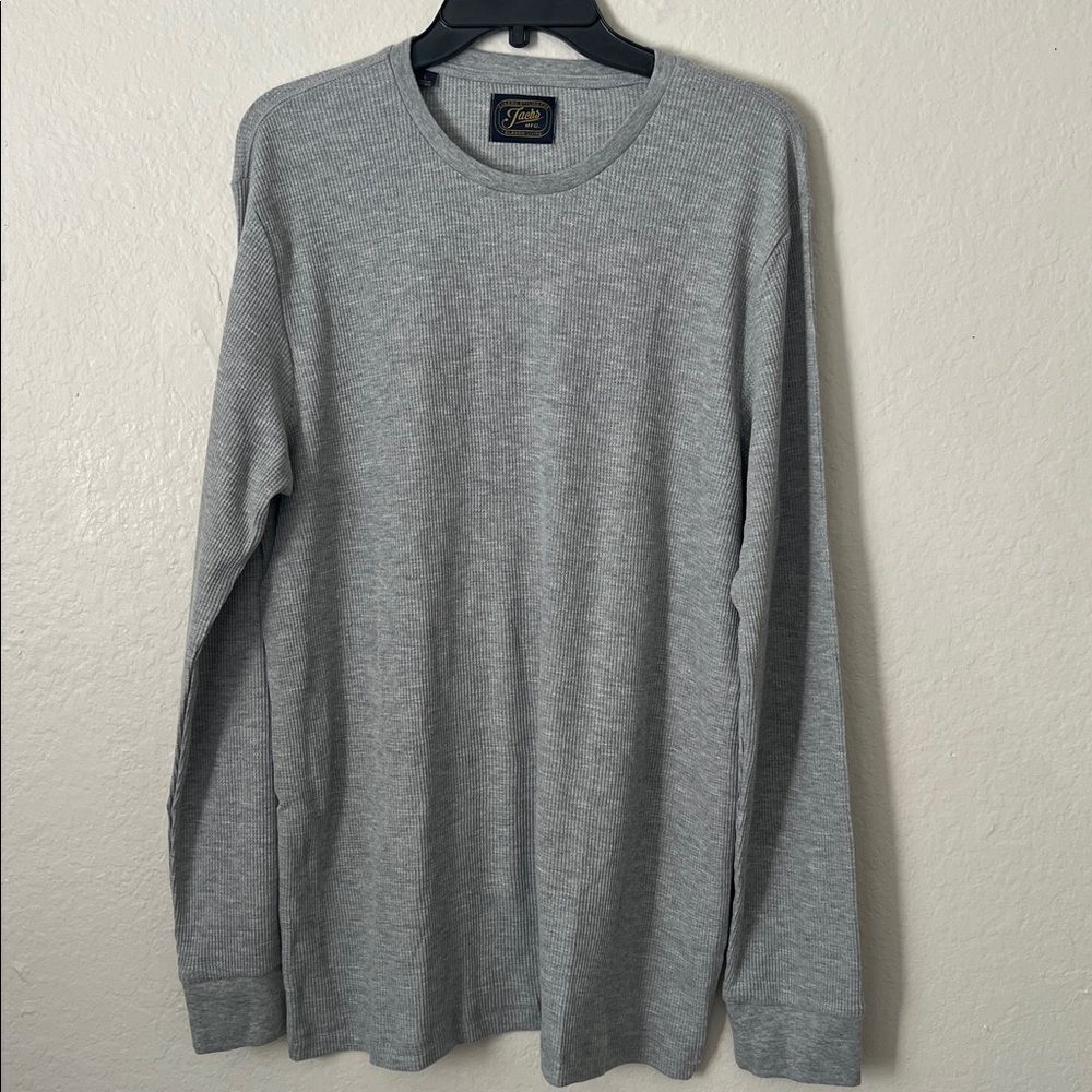 Jachs Men's Heather Gray Waffle Knit Shirt in SIze L